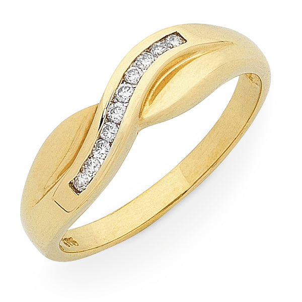 9k gold diamond ring
