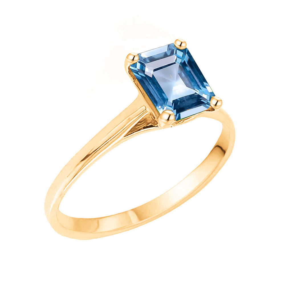 9k Yellow Gold Blue Topaz Ring