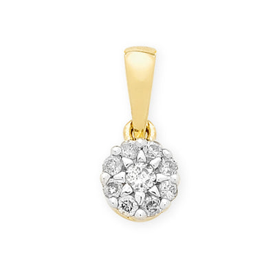 9k gold diamond pendant
