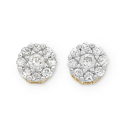 9k gold diamond stud earrings