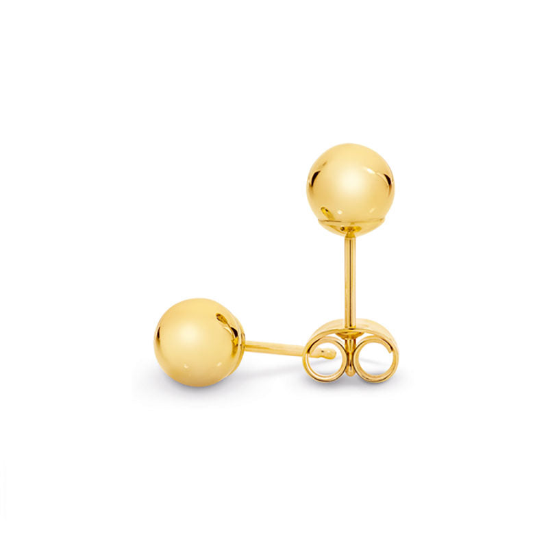 9k Yellow Gold Round 5mm Ball Studs