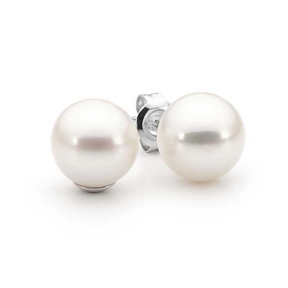 Sterling Silver Round Freshwater Pearl Studs