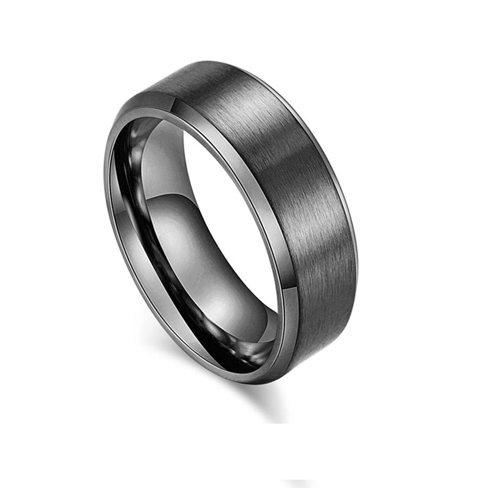 Blaze stainless steel men's brushed ring with polished edges - Pack of 5 in US Sizes 9, 10, 11, 12 & 13