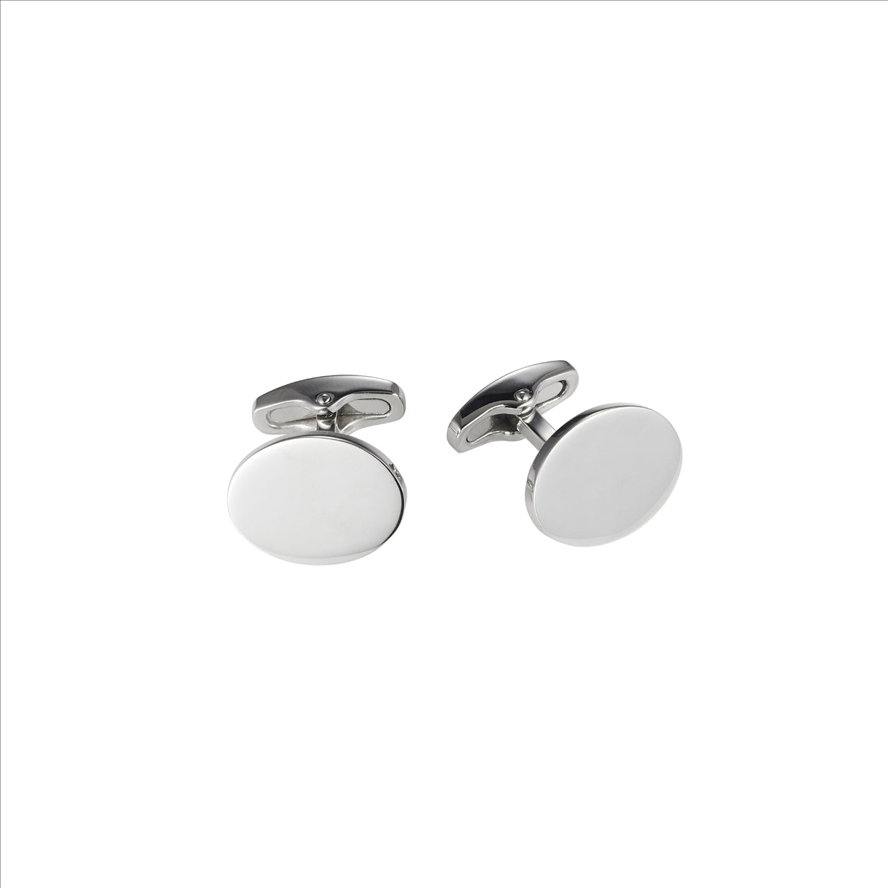 Polished Stainless Steel Oval Cufflinks