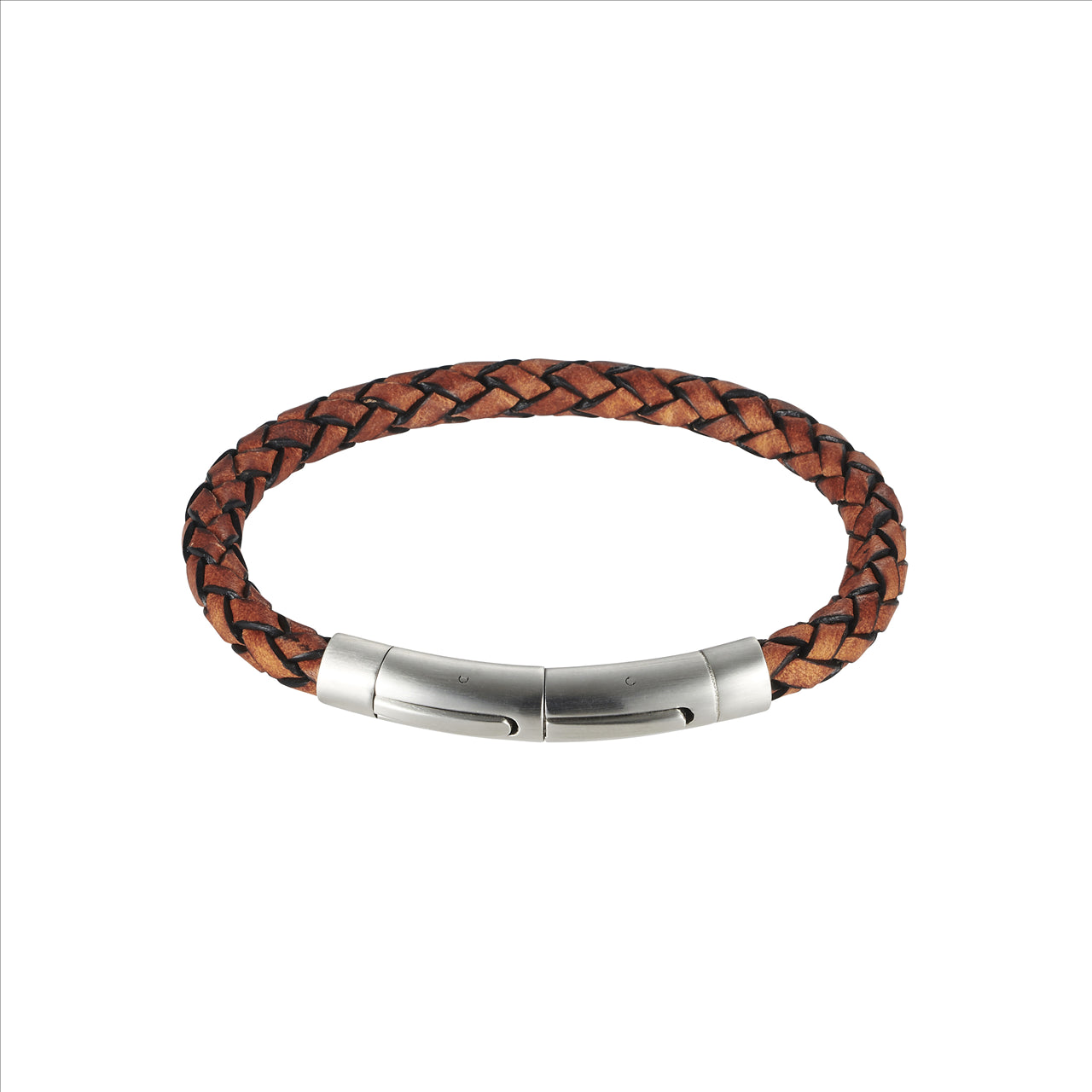 Tan Italian Leather/Stainless Steel Bracelet