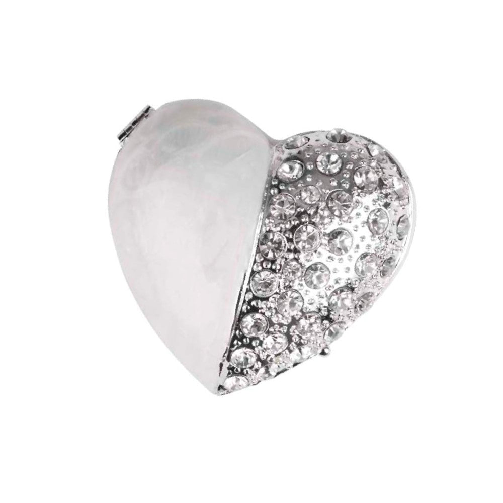 EPOXY JEWELLERY BOX. HEART 2" SPLIT DIAMONTE