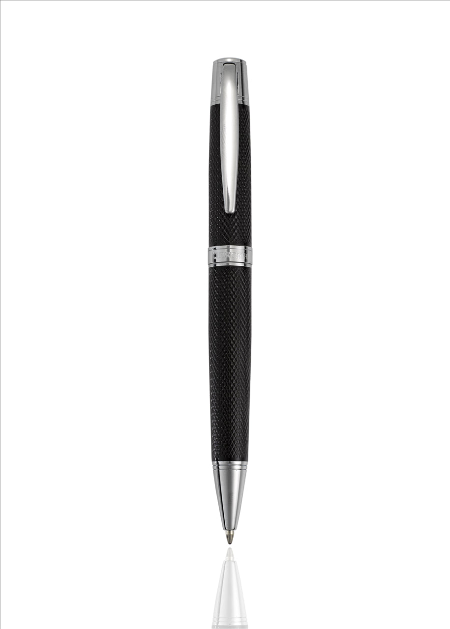 Silver - Black Mesh Ballpoint Pen