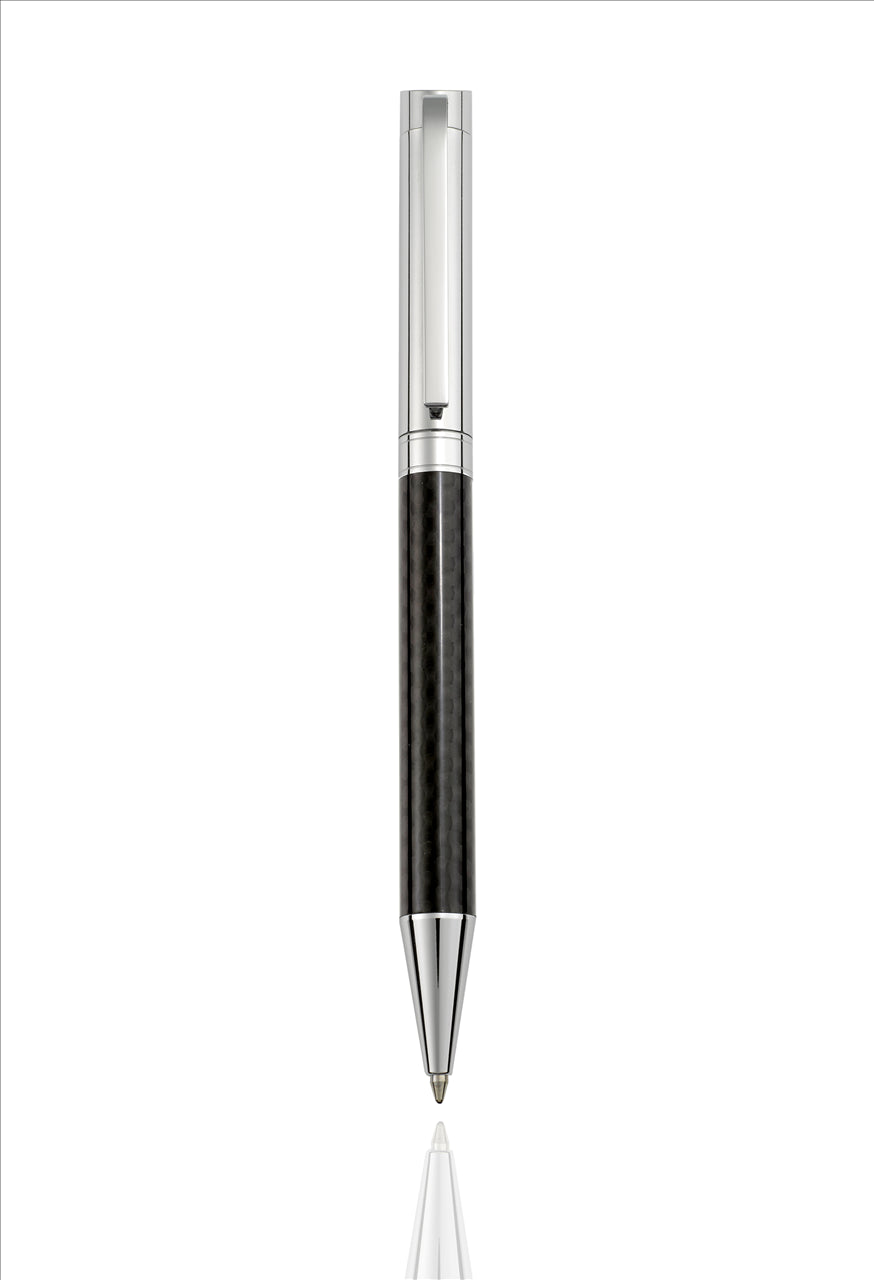 Chrome/Carbon Fibre Ballpoint Pen
